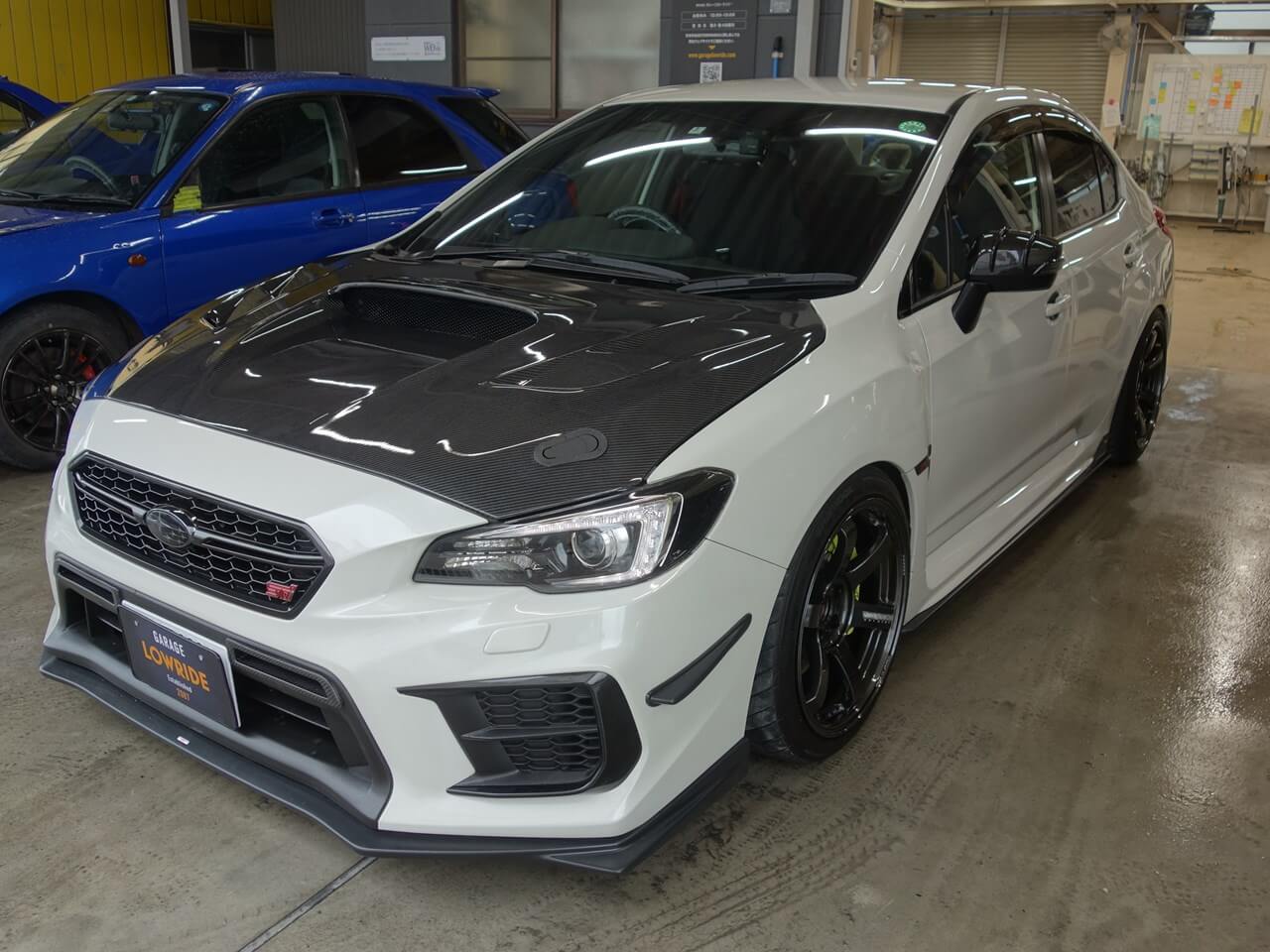 スバル WRX STI 近藤レーシング製フロントバンパダクト取りつけ、社外